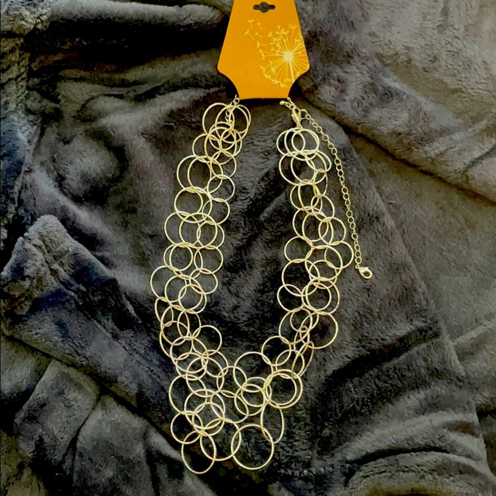 New Silver-tone Circular Design Necklace Spring